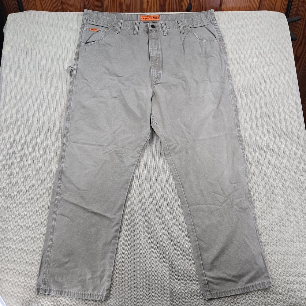 Wrangler FR RIGGS Workwear Pants Mens 46x33 Gray Carpenter Flame Resistant